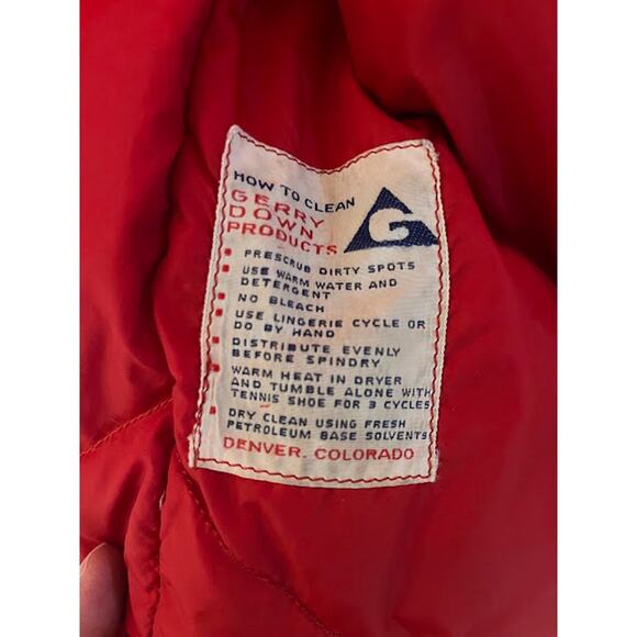 VTG Gerry Jacket Mens Full Zip Ski Down Jacket Hidden Hood 70s Sz M - Picture 5 of 7